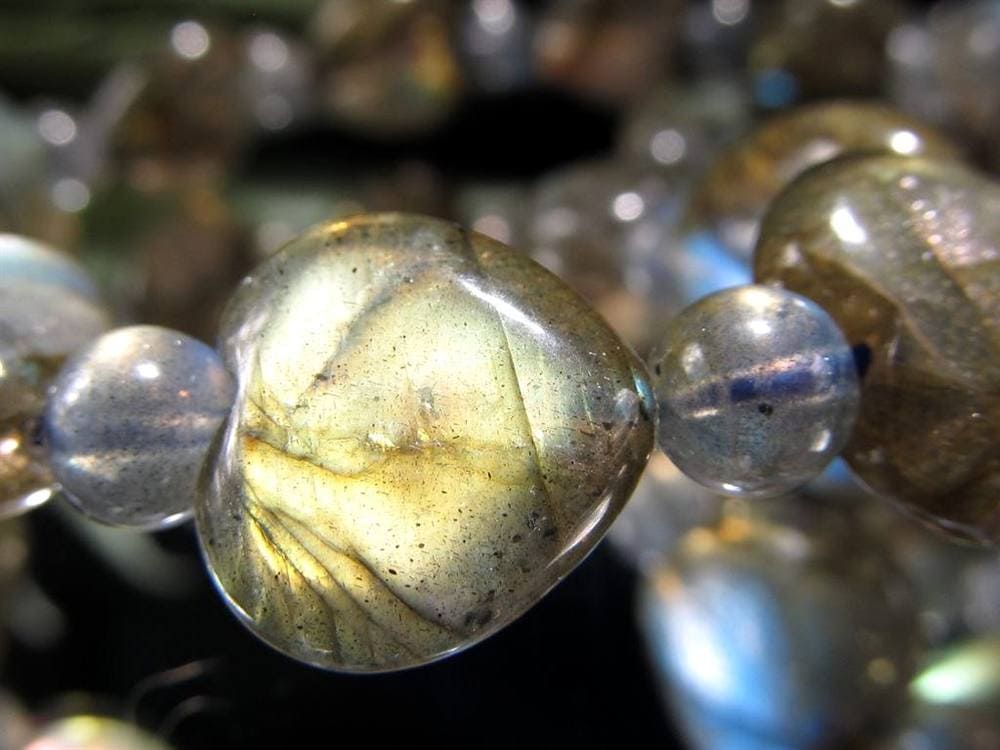 ラブラドライト 曹灰長石 ブレスレット シラー ラブラドレッセンス