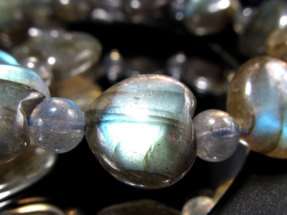 ラブラドライト 曹灰長石 ブレスレット シラー ラブラドレッセンス