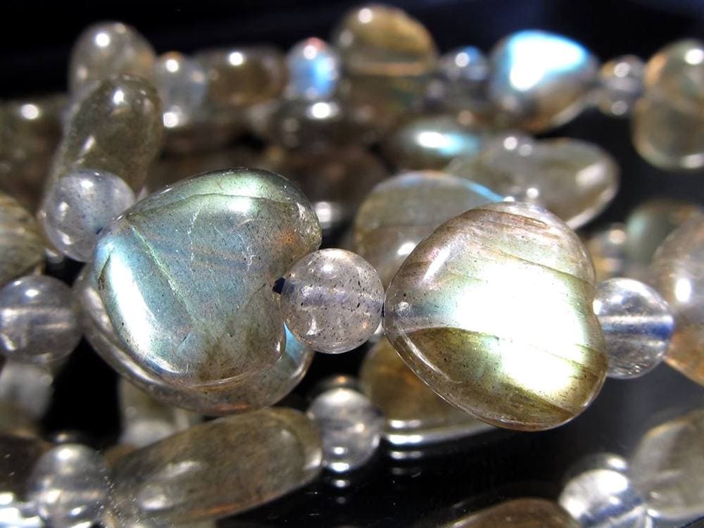 ラブラドライト 曹灰長石 ブレスレット シラー ラブラドレッセンス