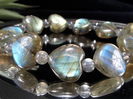 ラブラドライト 曹灰長石 ブレスレット シラー ラブラドレッセンス