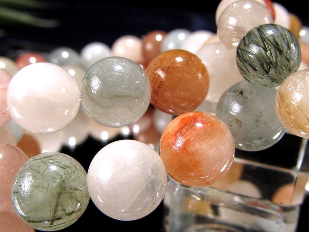 サゲニティッククォーツ ブレスレット キャッツアイ ルチルクォーツ ラビットヘア