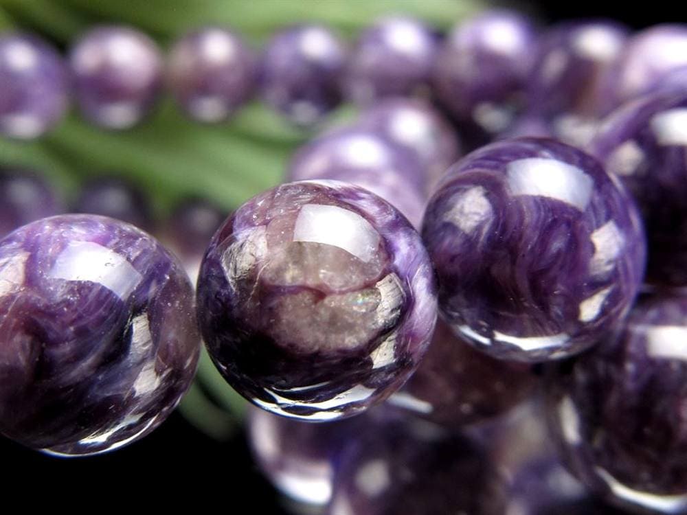 チャロアイト ブラックパープルチャロアイト チャロ石 ブレスレット ブラックチャロアイト シリカ