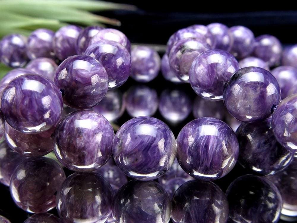 チャロアイト ブラックパープルチャロアイト チャロ石 ブレスレット ブラックチャロアイト シリカ