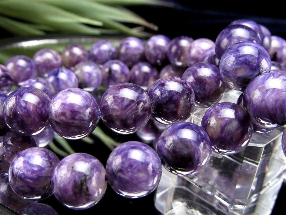 チャロアイト ブラックパープルチャロアイト チャロ石 ブレスレット ブラックチャロアイト シリカ