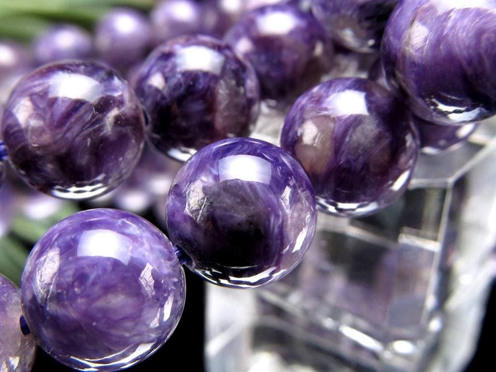 チャロアイト ブラックパープルチャロアイト チャロ石 ブレスレット ブラックチャロアイト シリカ