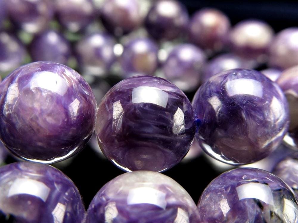 チャロアイト ブラックパープルチャロアイト チャロ石 ブレスレット ブラックチャロアイト シリカ