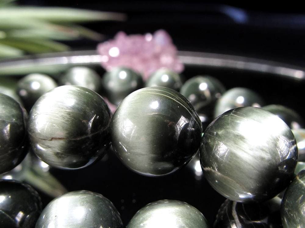 キャッツアイクォーツ ブレスレット アンフィボール ラビットヘア