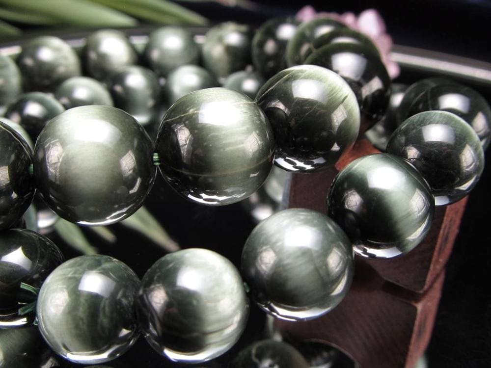 キャッツアイクォーツ ブレスレット アンフィボール ラビットヘア