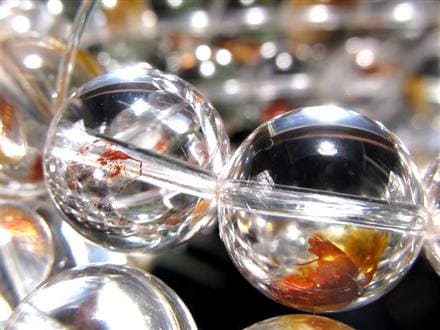 ライモナイトインクォーツ ブレスレット 褐鉄鉱 水晶 貫入