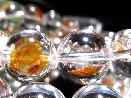 ライモナイトインクォーツ ブレスレット 褐鉄鉱 水晶 貫入