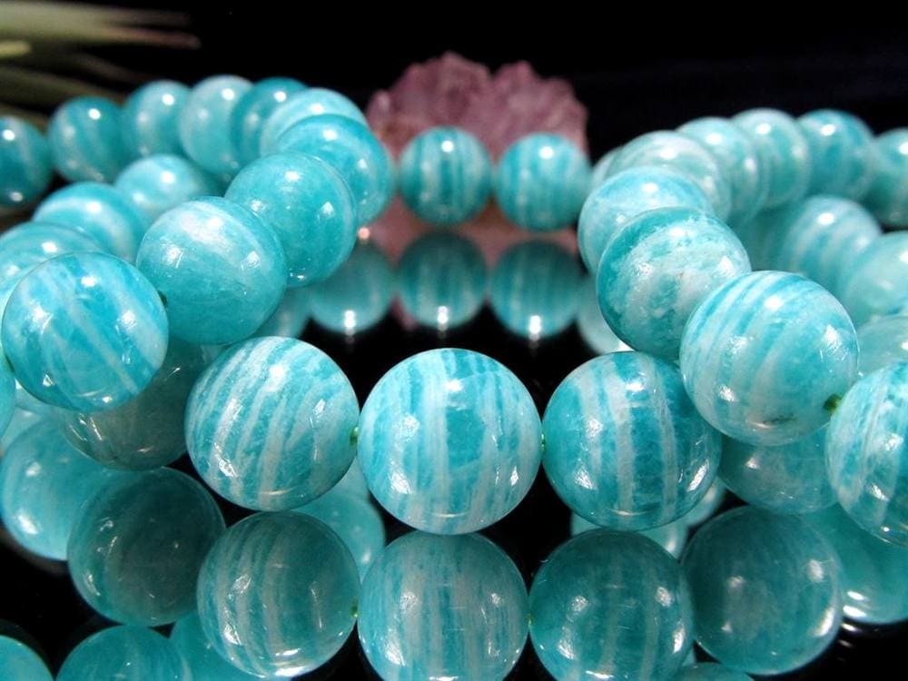 ゼブラ柄 アマゾナイト 天河石 ブレスレット ホープストーン