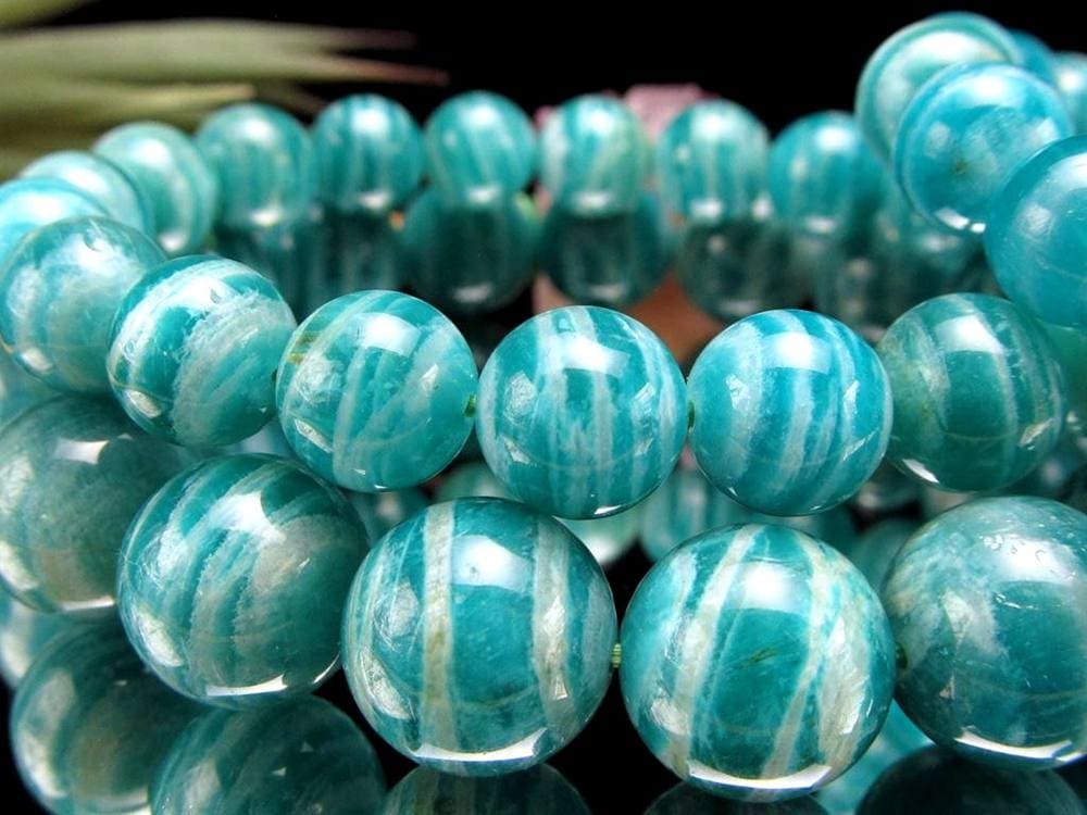 ゼブラ柄 アマゾナイト 天河石 ブレスレット ホープストーン