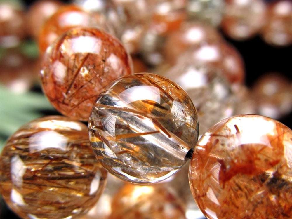 フォリエーテッドマイカインクォーツ ブラウンエピドートインクォーツ マイカ 雲母 ブレスレット