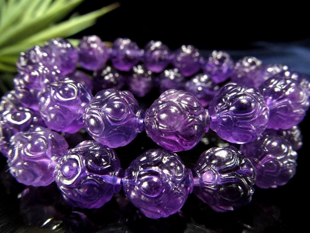 アメジスト 紫水晶 ブレスレット フラワー 花型