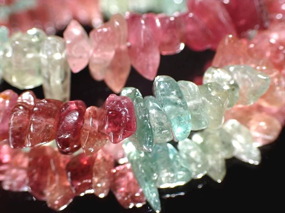 トルマリン 電気石 さざれ ブレスレット アジャスター金具付