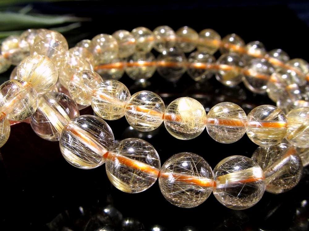 ゴールド ルチル クォーツ ブレスレット 金運