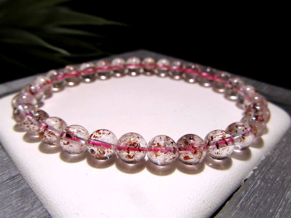 レピドクロサイト ブラックレピドクロサイト ストロベリークォーツ 苺水晶 ブレスレット