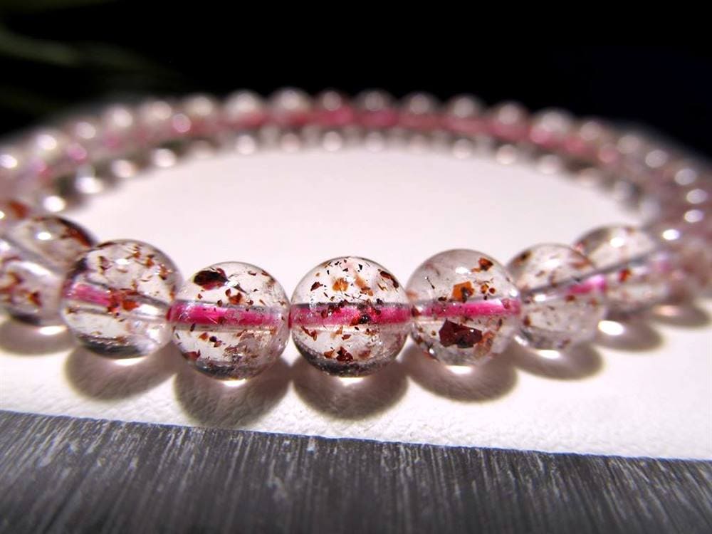 レピドクロサイト ブラックレピドクロサイト ストロベリークォーツ 苺水晶 ブレスレット