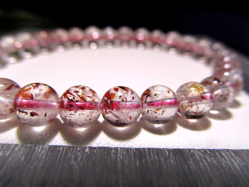 レピドクロサイト ブラックレピドクロサイト ストロベリークォーツ 苺水晶 ブレスレット