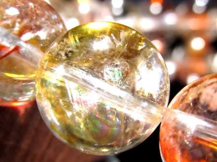 ライモナイトインクォーツ シンフォニックオーロラクォーツ 褐鉄鉱入り水晶 ブレスレット