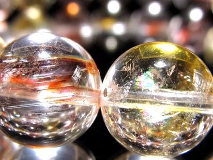 ライモナイトインクォーツ シンフォニックオーロラクォーツ 褐鉄鉱入り水晶 ブレスレット