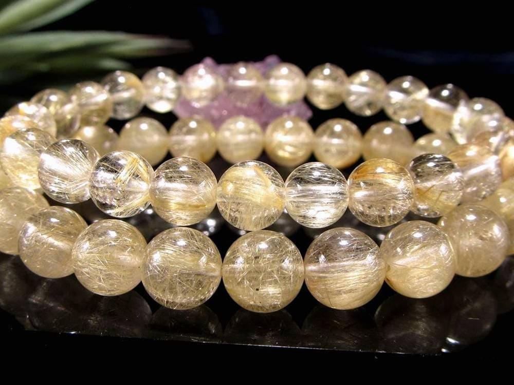 ゴールド ルチル クォーツ ブレスレット 金運