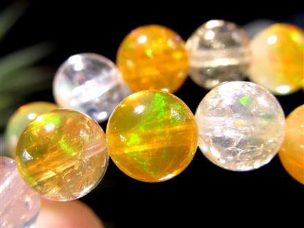 ファイアオパール タンブルブレスレット ファイヤーオパール レッドオパール 蛋白石