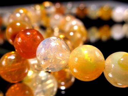 ファイアオパール タンブルブレスレット ファイヤーオパール レッドオパール 蛋白石