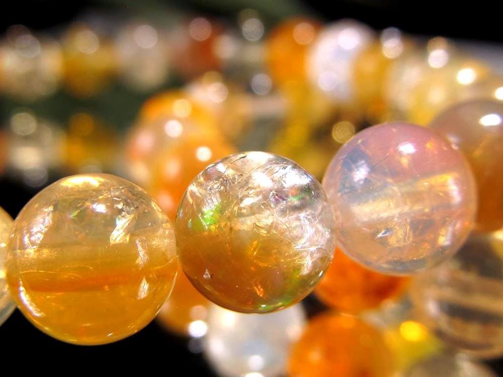 ファイアオパール タンブルブレスレット ファイヤーオパール レッドオパール 蛋白石