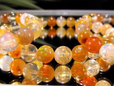 ファイアオパール タンブルブレスレット ファイヤーオパール レッドオパール 蛋白石