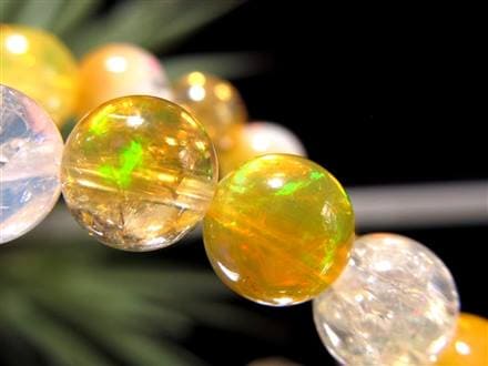 ファイアオパール タンブルブレスレット ファイヤーオパール レッドオパール 蛋白石