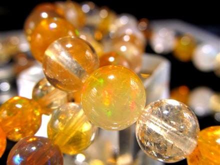 ファイアオパール タンブルブレスレット ファイヤーオパール レッドオパール 蛋白石