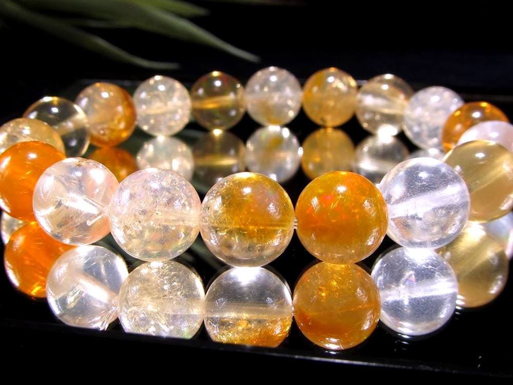 ファイアオパール タンブルブレスレット ファイヤーオパール レッドオパール 蛋白石