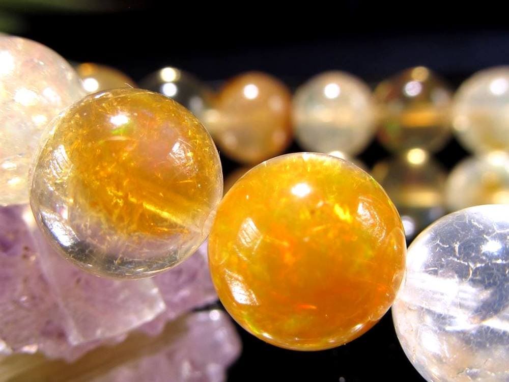 ファイアオパール タンブルブレスレット ファイヤーオパール レッドオパール 蛋白石