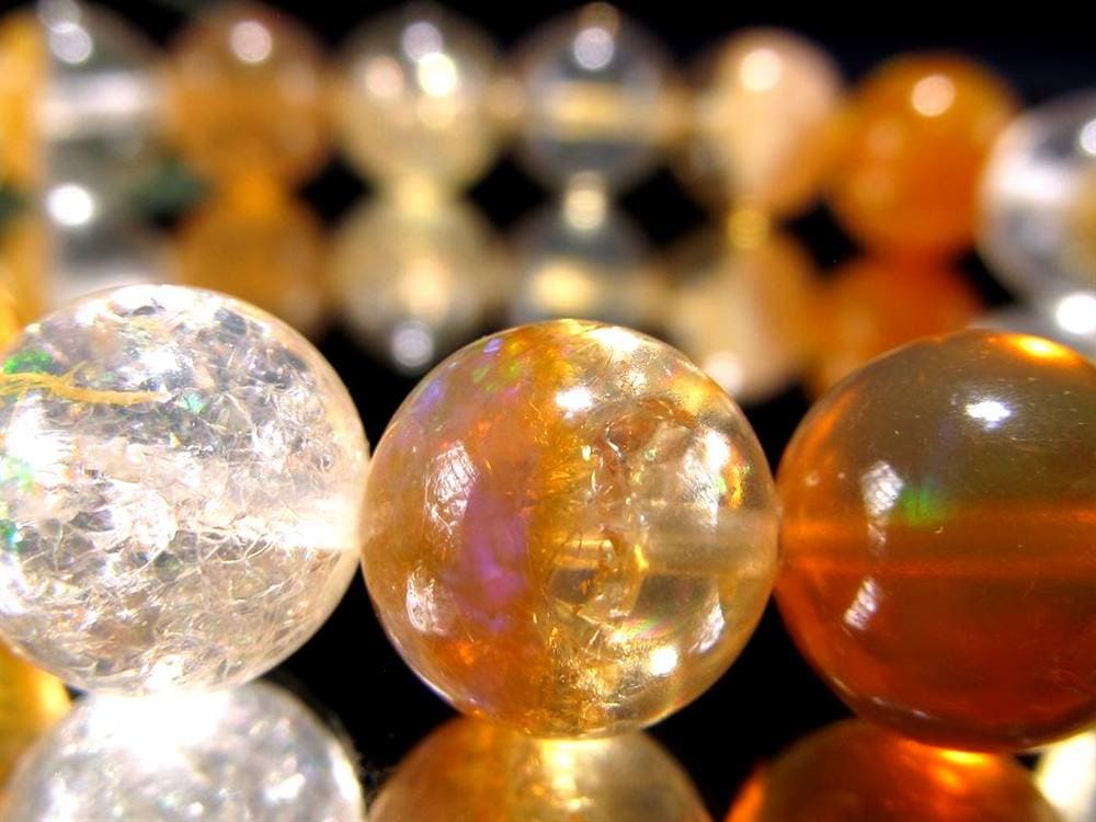 ファイアオパール タンブルブレスレット ファイヤーオパール レッドオパール 蛋白石