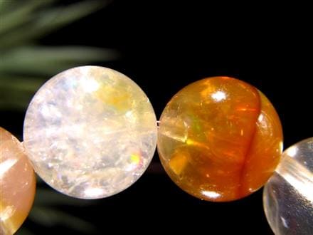 ファイアオパール タンブルブレスレット ファイヤーオパール レッドオパール 蛋白石