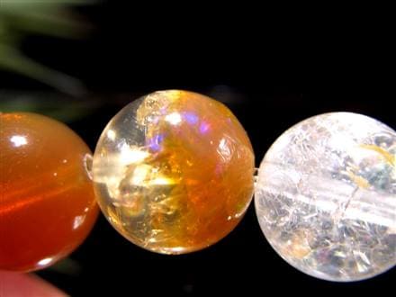 ファイアオパール タンブルブレスレット ファイヤーオパール レッドオパール 蛋白石