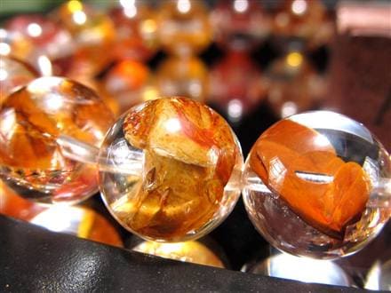 ライモナイトインクォーツ シンフォニックオーロラクォーツ 褐鉄鉱入り水晶 ブレスレット