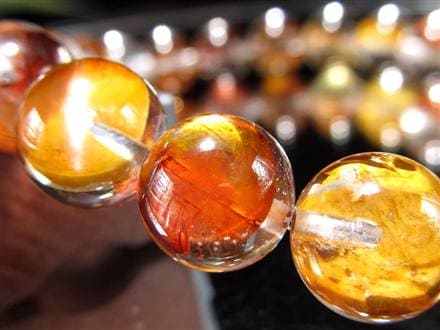 ライモナイトインクォーツ シンフォニックオーロラクォーツ 褐鉄鉱入り水晶 ブレスレット