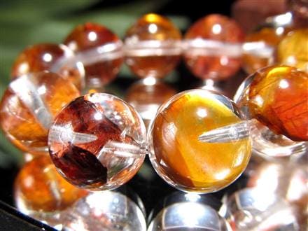 ライモナイトインクォーツ シンフォニックオーロラクォーツ 褐鉄鉱入り水晶 ブレスレット
