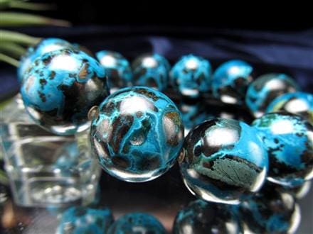 クリソコラ マラカイト ブレスレット 珪孔雀石 クリソコラマラカイト