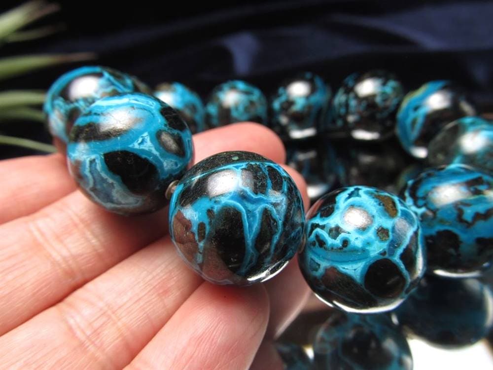 クリソコラ マラカイト ブレスレット 珪孔雀石 クリソコラマラカイト