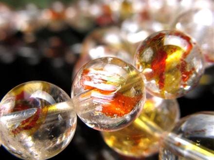 ライモナイトインクォーツ ブレスレット 褐鉄鉱 水晶 貫入