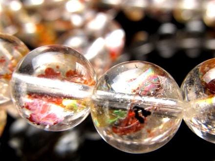 ライモナイトインクォーツ ブレスレット 褐鉄鉱 水晶 貫入