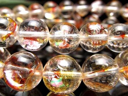 ライモナイトインクォーツ ブレスレット 褐鉄鉱 水晶 貫入