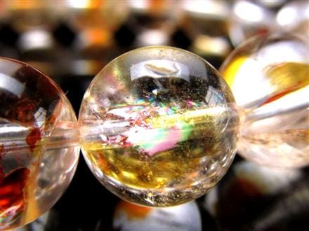 ライモナイトインクォーツ ブレスレット 褐鉄鉱 水晶 貫入