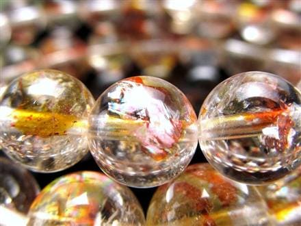 ライモナイトインクォーツ ブレスレット 褐鉄鉱 水晶 貫入