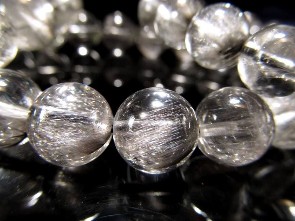 プラチナルチルクォーツ ブレスレット プラチナルチル ルチルレイテッドクォーツ ブルッカイト