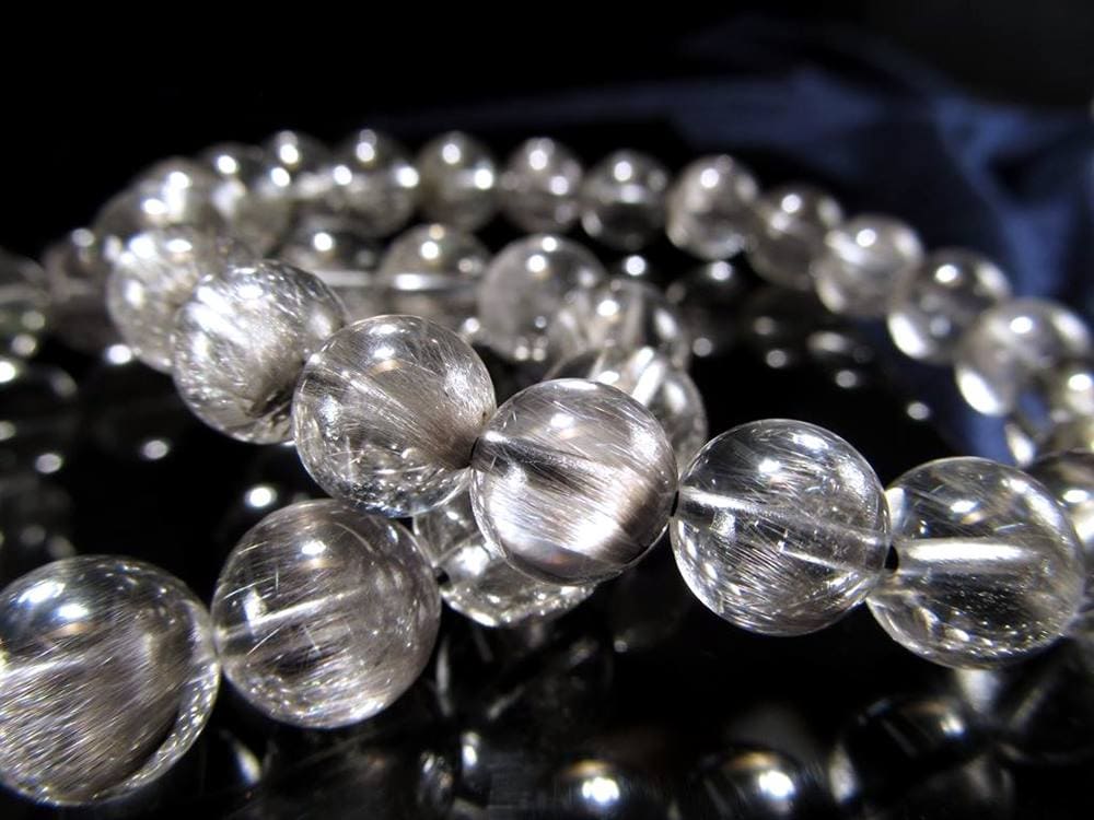 プラチナルチルクォーツ ブレスレット プラチナルチル ルチルレイテッドクォーツ ブルッカイト