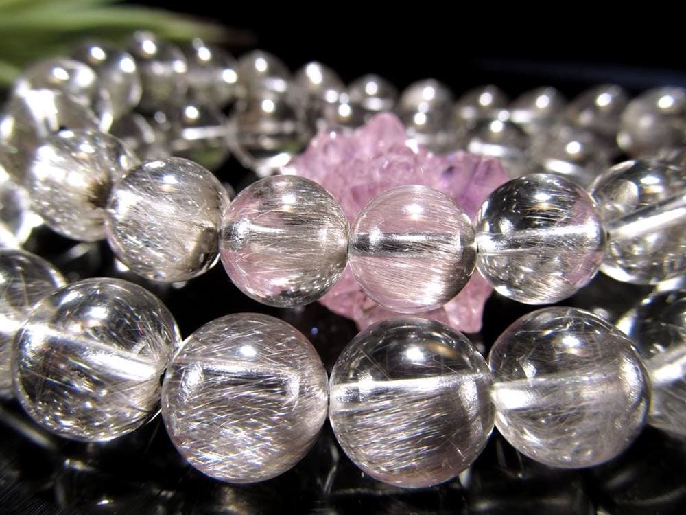 プラチナルチルクォーツ ブレスレット プラチナルチル ルチルレイテッドクォーツ ブルッカイト